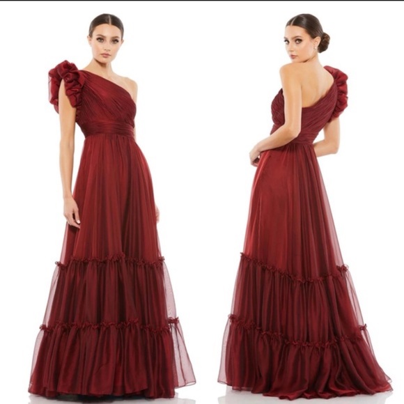 Mac Duggal Dresses & Skirts - Mac Duggal 67878 Ruffle Sleeve One Shoulder Dress• sz 12 • NWT •$498